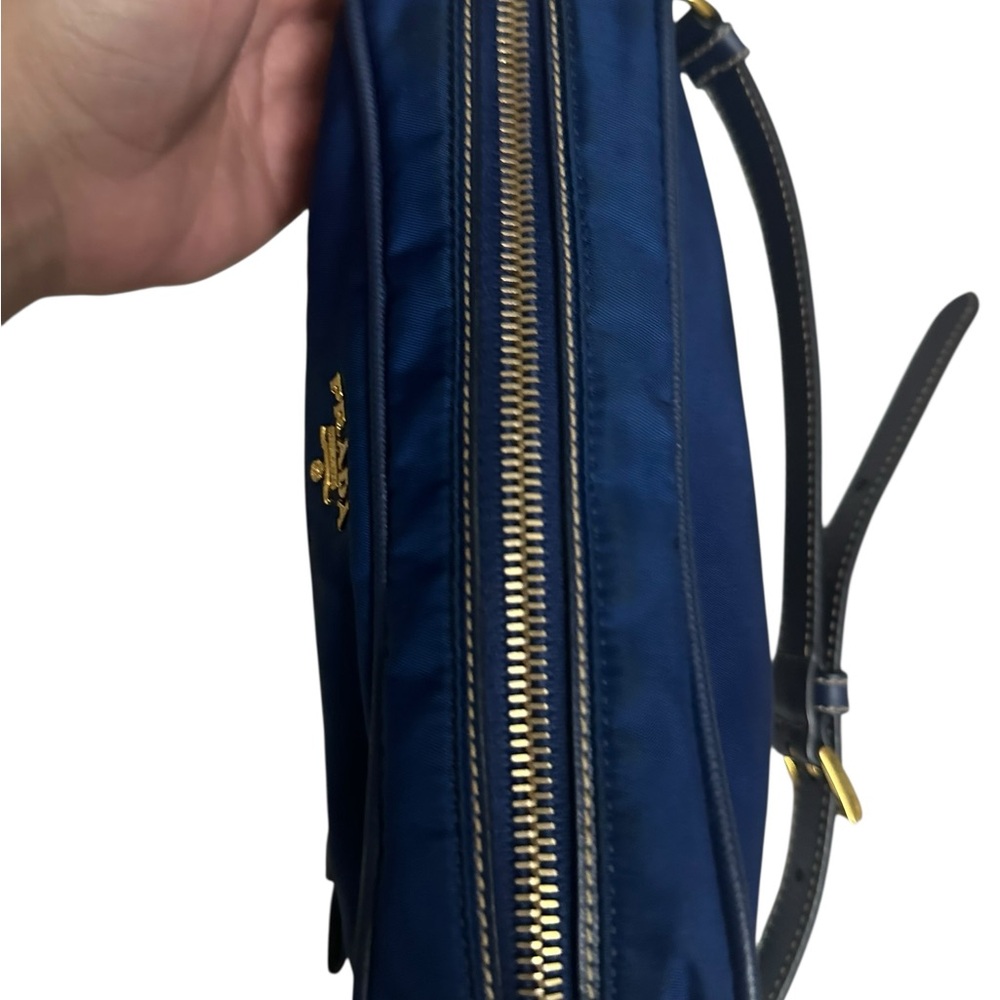 Prada Front Pocket Camera Bag Tessuto Small Dark Blue Authentic GUC - Picture 11 of 15